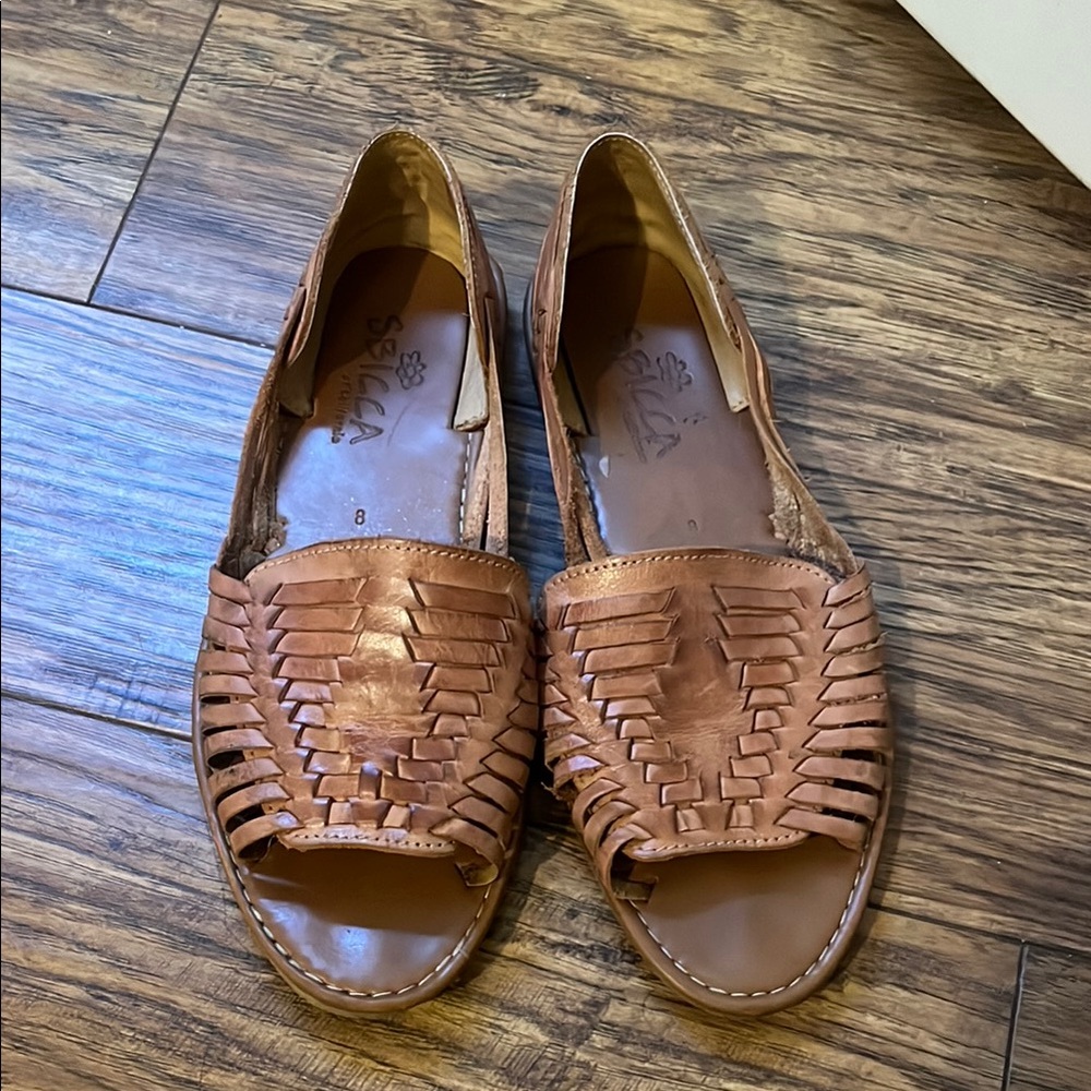 Sbicca Brown Leather Sandals